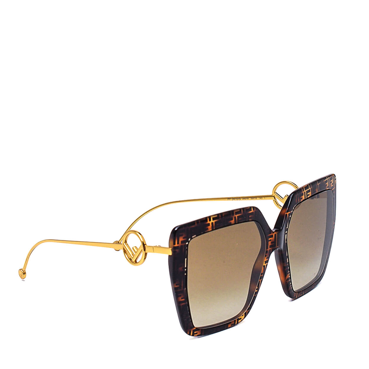 Fendi -Dark Havana / Brown Gradient Oversized Square Sunglasses